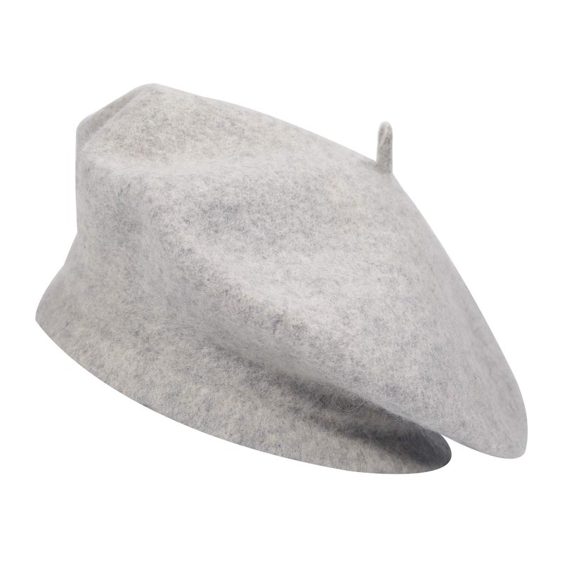 ZLYC Wool Beret Hat Classic Solid Color French Beret for Women (Light Gray) - Image 1